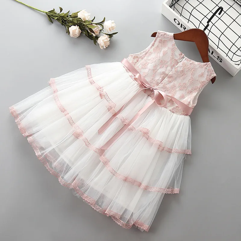 2-7 year High quality girl dress 2019 new summer cute bow flower kid children clothing party formal princess | Детская одежда и
