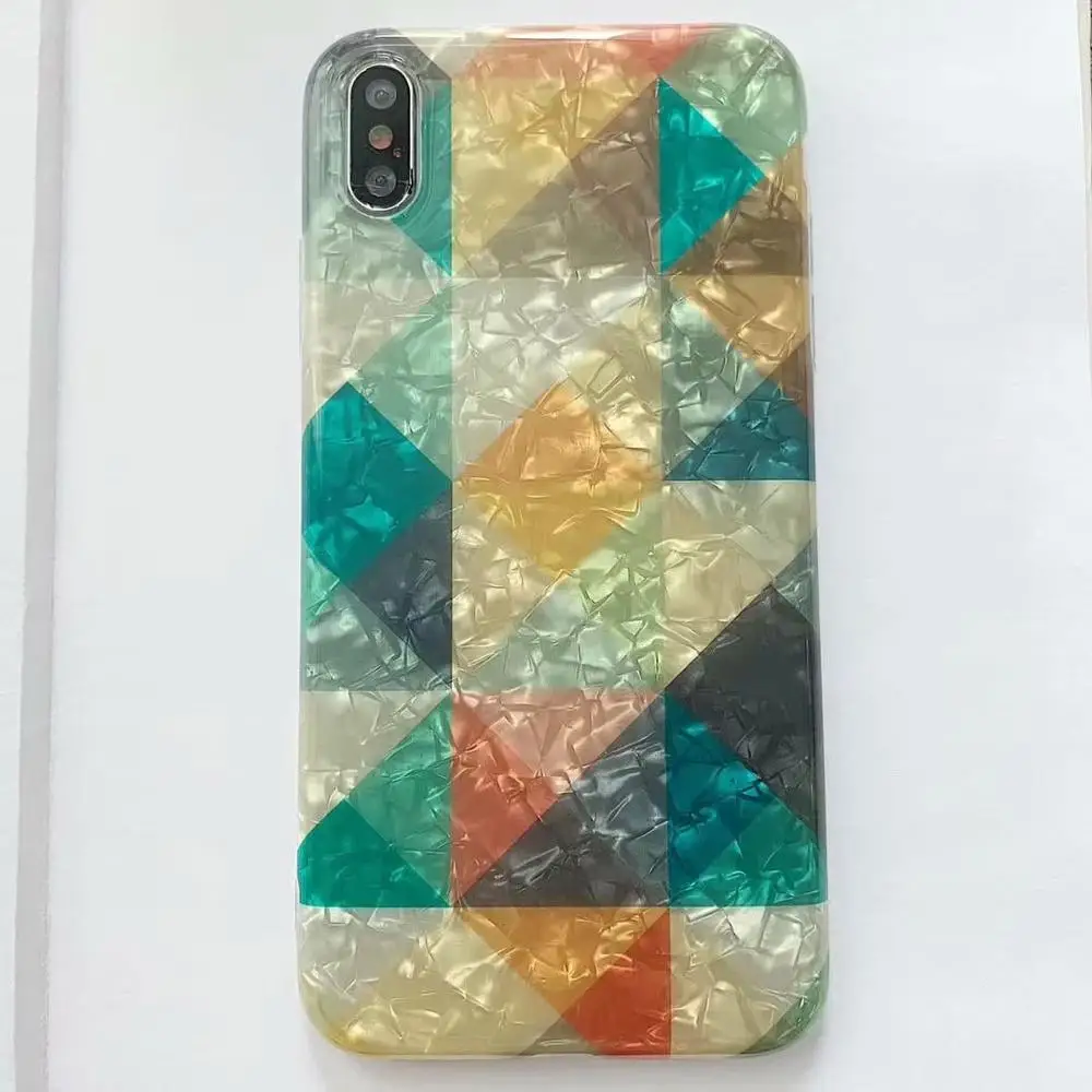 ELALA Glossy Marble Case For iphone X Simple Pattern Glitter diamond Silicone Cover iPhone 7 8 6 Plus XR XS Max | Мобильные телефоны