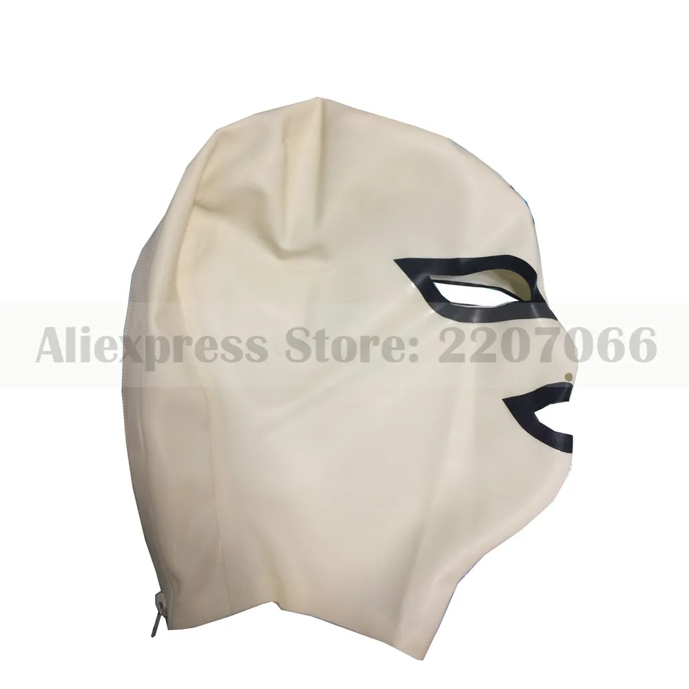 Белые и черные латексные резиновые колпаки с бриллиантовыми глазами ручной