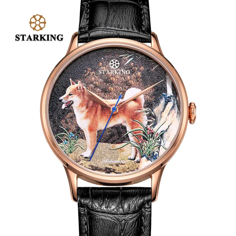AM0242ML20 STARKING известный бренд часы мужские AAA Качество Красочные Павлин циферблат Королевский синий часы Уникальный дизайн сталь Автоматические деловые часы - Цвет: AM0242ML20