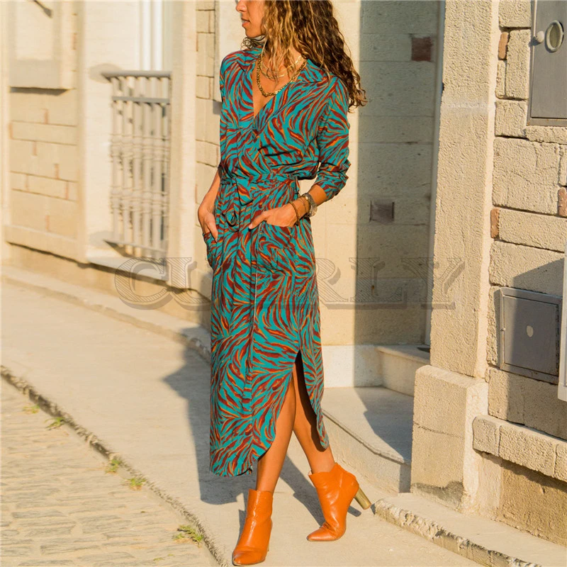 Женское длинное платье с цветочным принтом летнее шифоновое пляжное макси