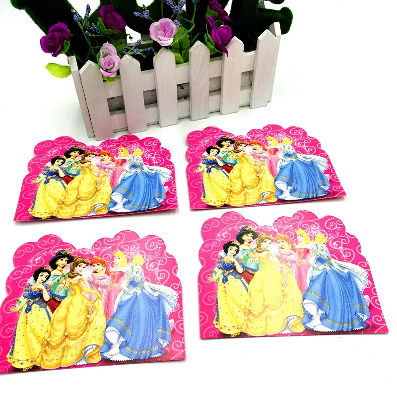 10 шт./лот вечерние Пригласительные открытки принцессы приглашения на день