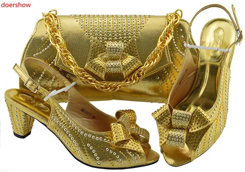 

doershow skyblueShoes and Bag red and High Quality Matching Italian Shoes and Bag Set Decorated with Rhinestone Designer!HWD1-22