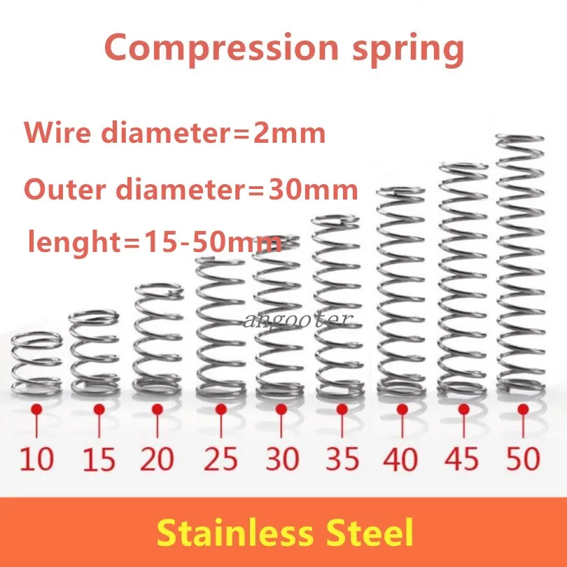 

10pcs/lot 2.0*30*15-50 small coil compression spring,stainless steel spring,Small spot micro compression spring for 3D Pringter