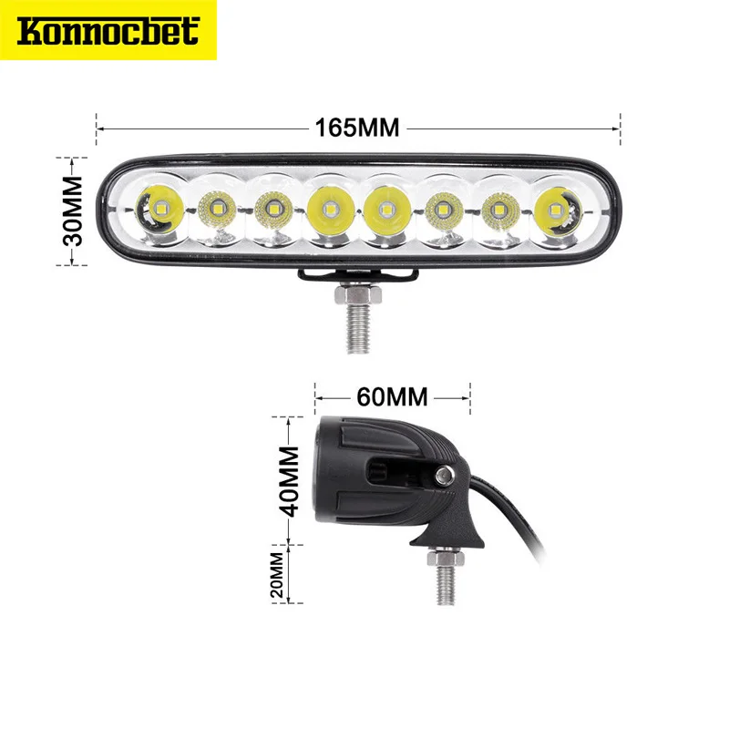 7inch 80W LED Work Driving Light Bar Spot Flood Combo Offroad 4wd Lamp Led 8000lLM Waterproof IP68 Car Accessories | Автомобили и