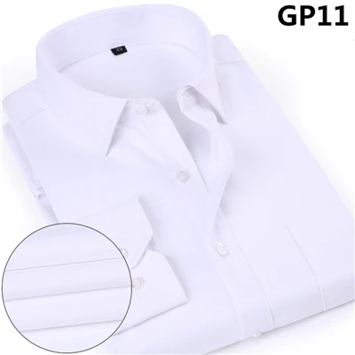 VISADA JAUNA, хит, однотонная мужская рубашка, Повседневная, Camisa de Manga Comprida, приталенная рубашка, деловая, Camisa Masculina Fino, 5XL, N5824 - Цвет: GP11