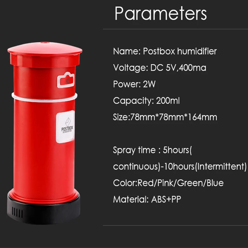 Почтовый ящик увлажнитель мини USB светодиодный ночной Светильник арома диффузор