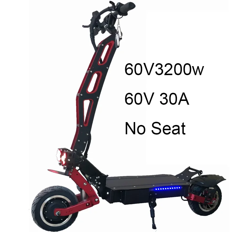 60v3200w30a-no seat Высокомощный Электрический скутер для взрослых, 60 в, 3200 Вт, электрический скейтборд с литиевой батареей LG, внедорожные скутеры с большими колесами и толстыми шинами - Цвет: 60v3200w30a-no seat