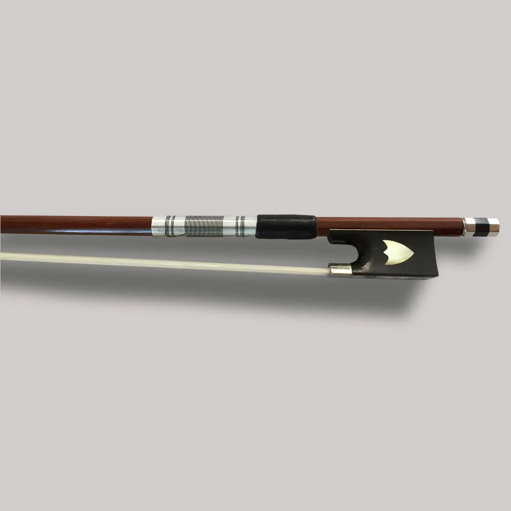 

Brazil wood Exquisite 4/4 Violin Bow White Horse hair Violino Bow High Grade Ebony Frog Colored Shell Fiddle Bow Carved Shield