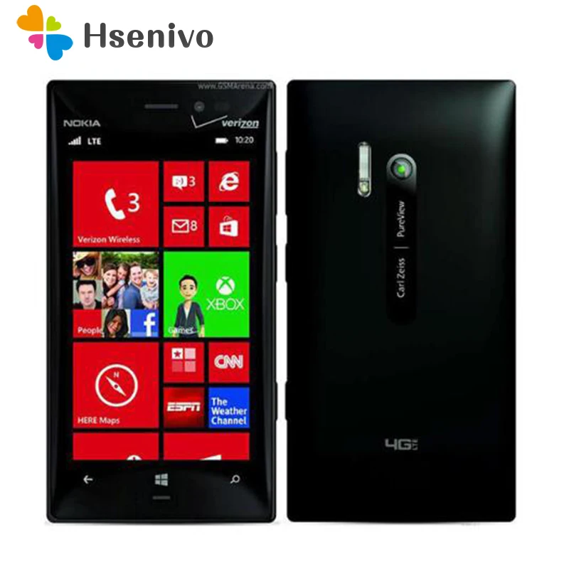 928 разблокированный Nokia Lumia 928 Windows Phone 4,5 ''двухъядерный 1,5 GHz 32GB 8.7MP NFC 3g разблокированный сотовый телефон