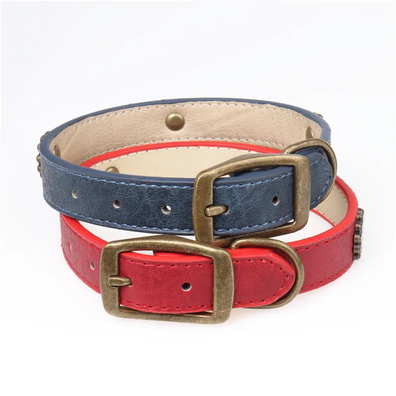 Высокое качество из мягкой искусственной кожи ошейник с нежным бронзовые