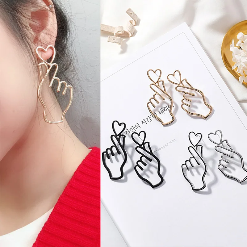 Женские уникальные металлические ажурные серьги с жестами простые украшения для