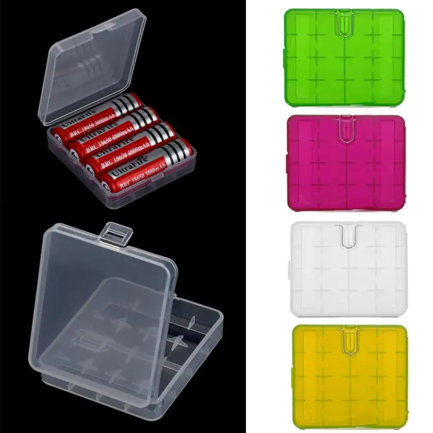 Жесткий портативный пластиковый ящик для хранения держатель аккумулятора 4x18650 12