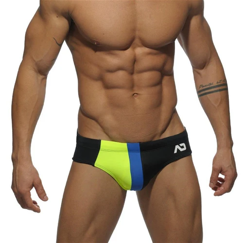 Brand New Men's swimwear low rise sexy pouch man swimming briefs board shorts Swimsuit man triangular surf swim trunks - Цвет: Black