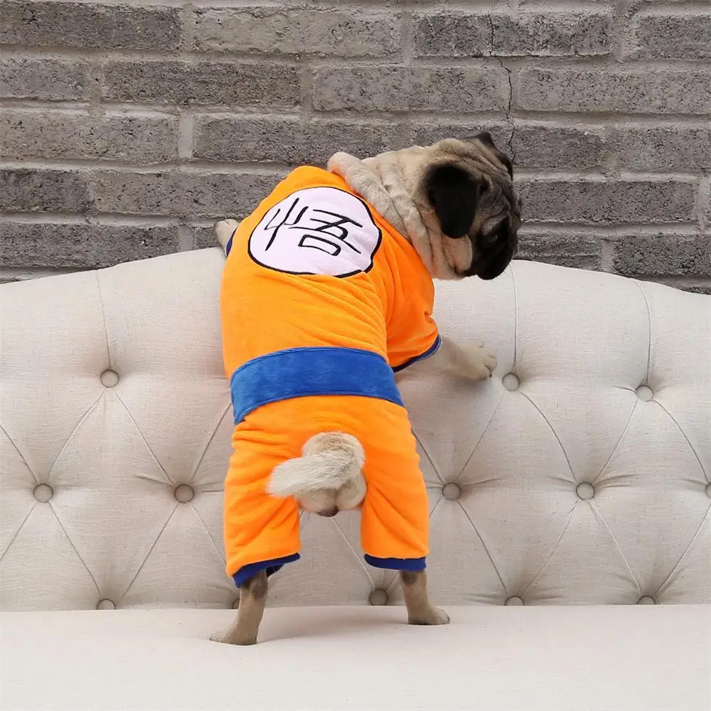 Собака одежда Dragon Ball Гоку ПОЛУВЕРЫ Термальность костюм с украшениями Одежда для