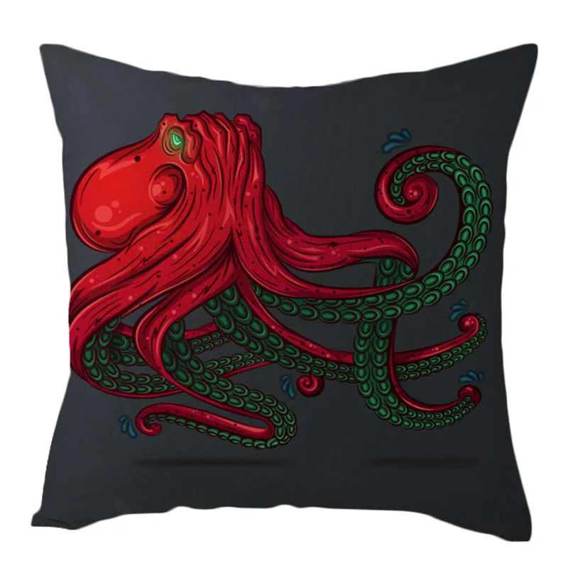 PC09351 Fuwatacchi морские наволочки с животными рыбий Краб Осьминог Обложка для домашние декоративные подушки полиэфирные наволочки 45*45 см - Цвет: PC09351