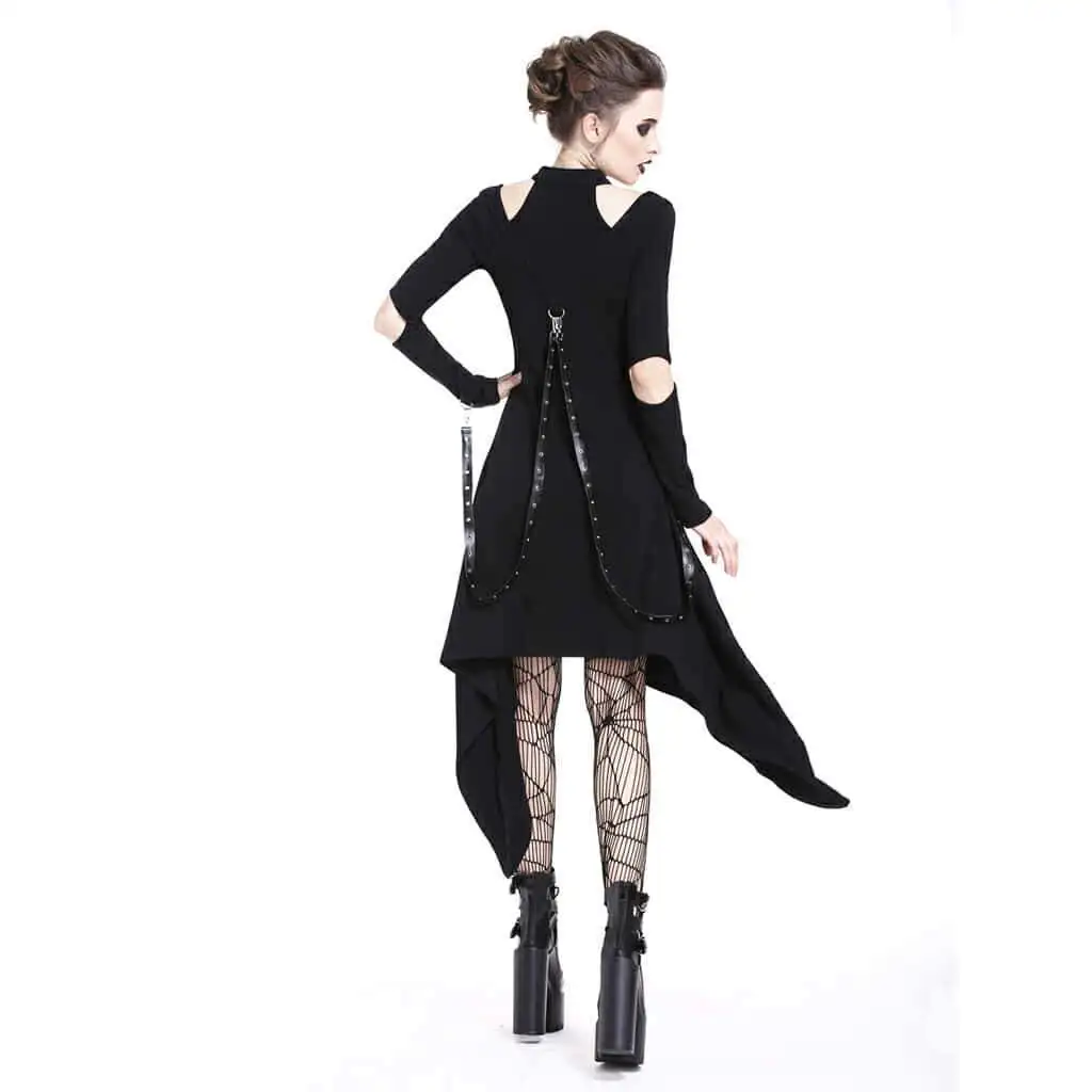 Darkinlove Для женщин Искусственная кожа коротко подстрижены гот платье DW199|Женские