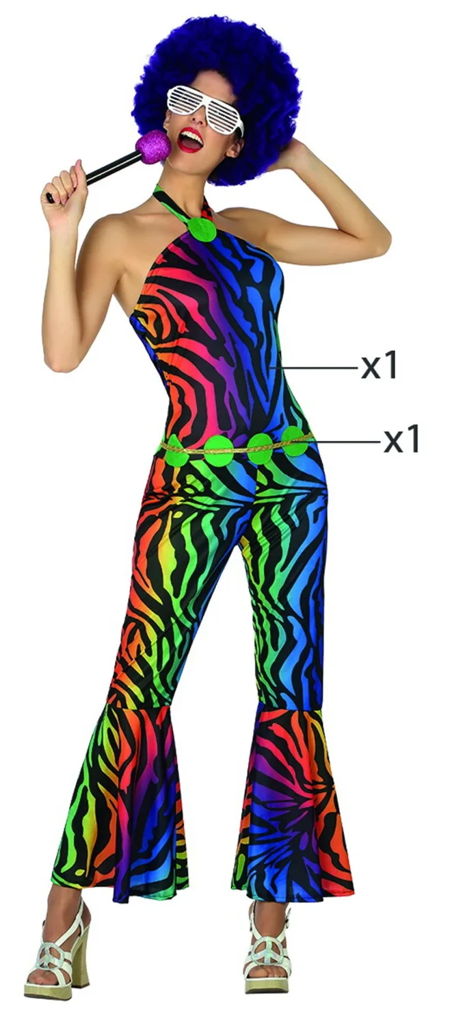 

Wholesale - 2017 New Colorful Disco Costume for Women Polyester Party Clothing Adult Disco Jumpsuits Costumes Masquerade 302