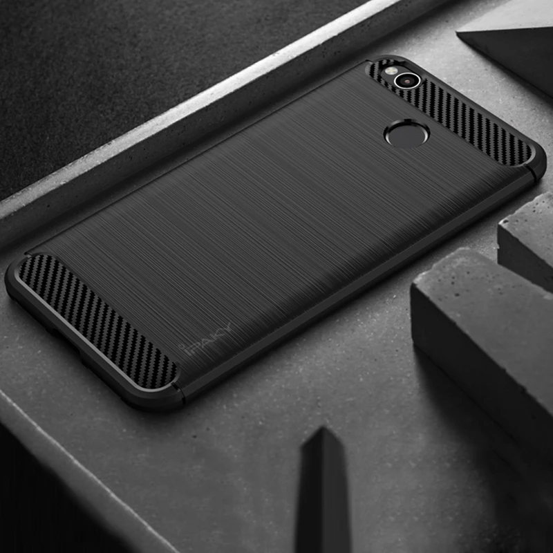 Original IPAKY case For Xiaomi Redmi 4X Soft Brushed Carbon Fiber Texture Silicone cover Case |
