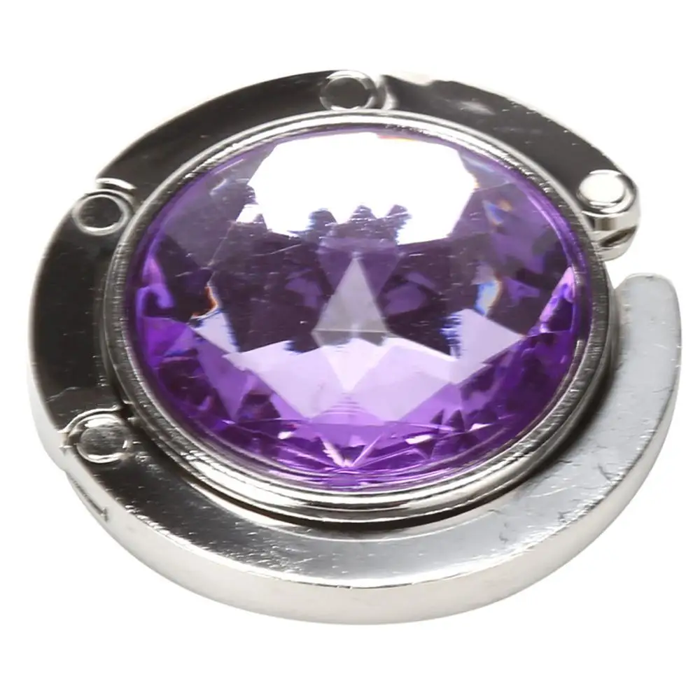 Lilac 1 шт., 12 цветов, в сложенном виде, модные хрустальные стразы, держатели для сумок, аксессуары для сумок, крючок, вешалка, держатель из сплава - Цвет: Lilac