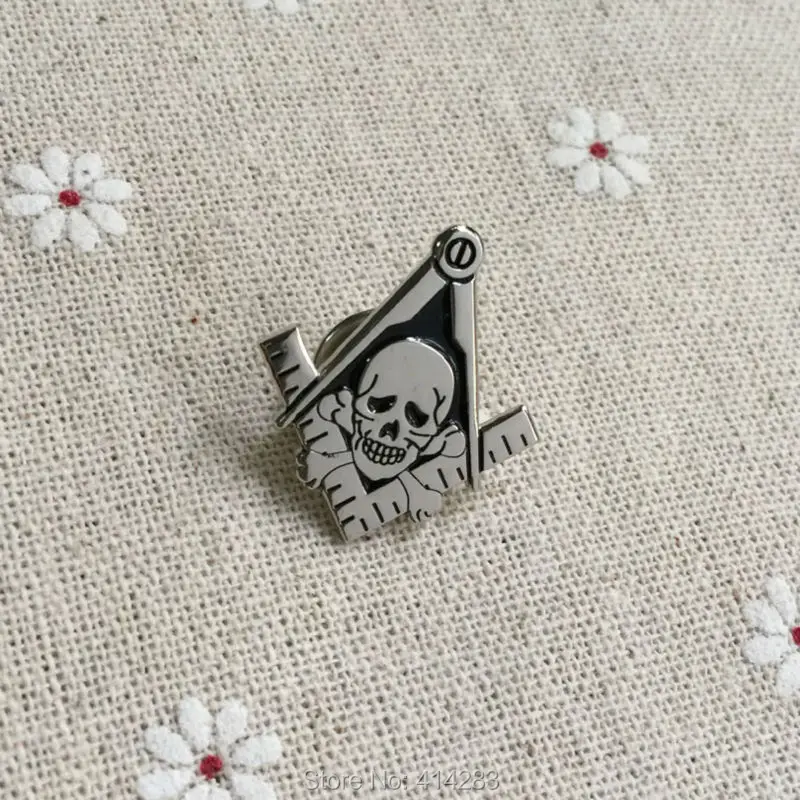 Masonic нагрудные броши значки для каменной кладки череп и скрещенные кости