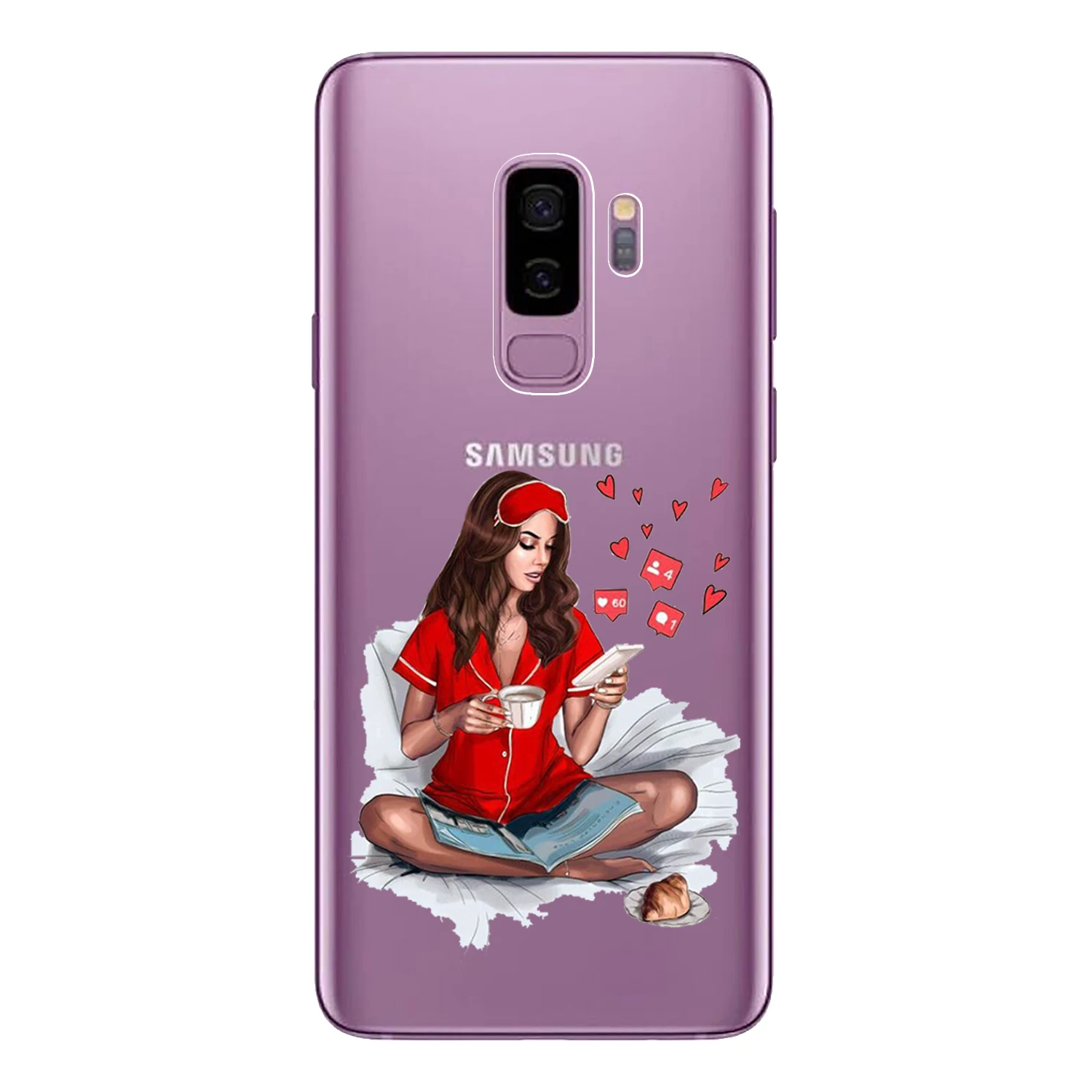 Мягкие TPU принципиально для samsung Galaxy S7 край S8 S9 плюс чехол силиконовый Модные