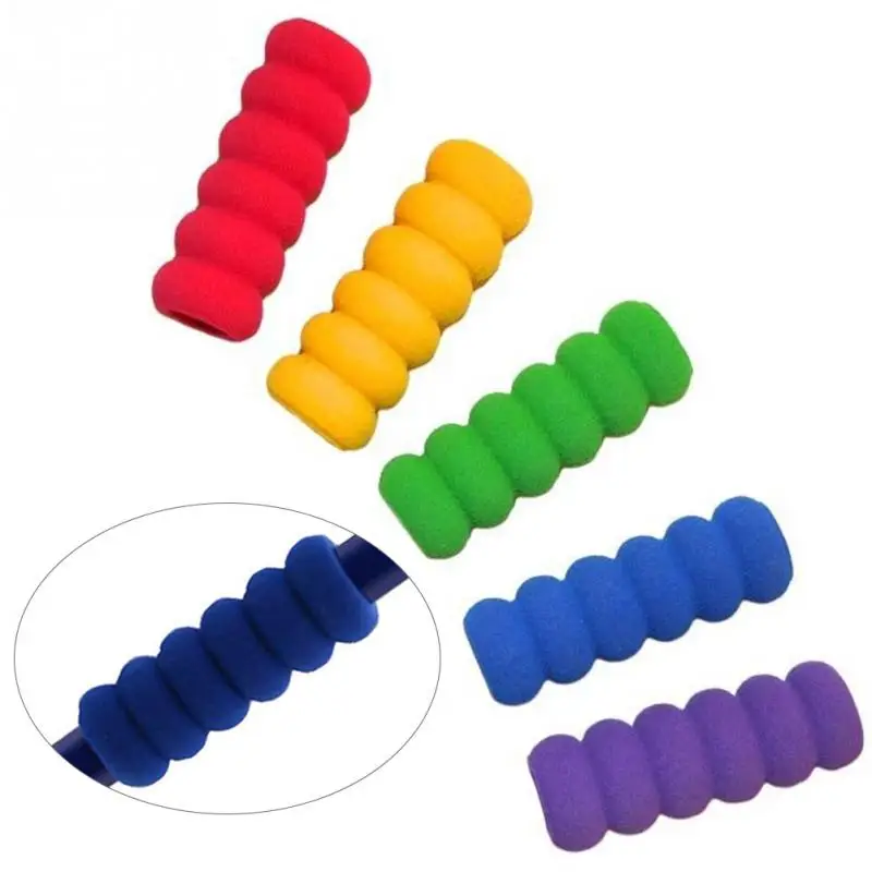 10 pcs Ridged Protection Cap Pen Pencil Hand Soft Foam Calligraphy Childrens School Stationery |