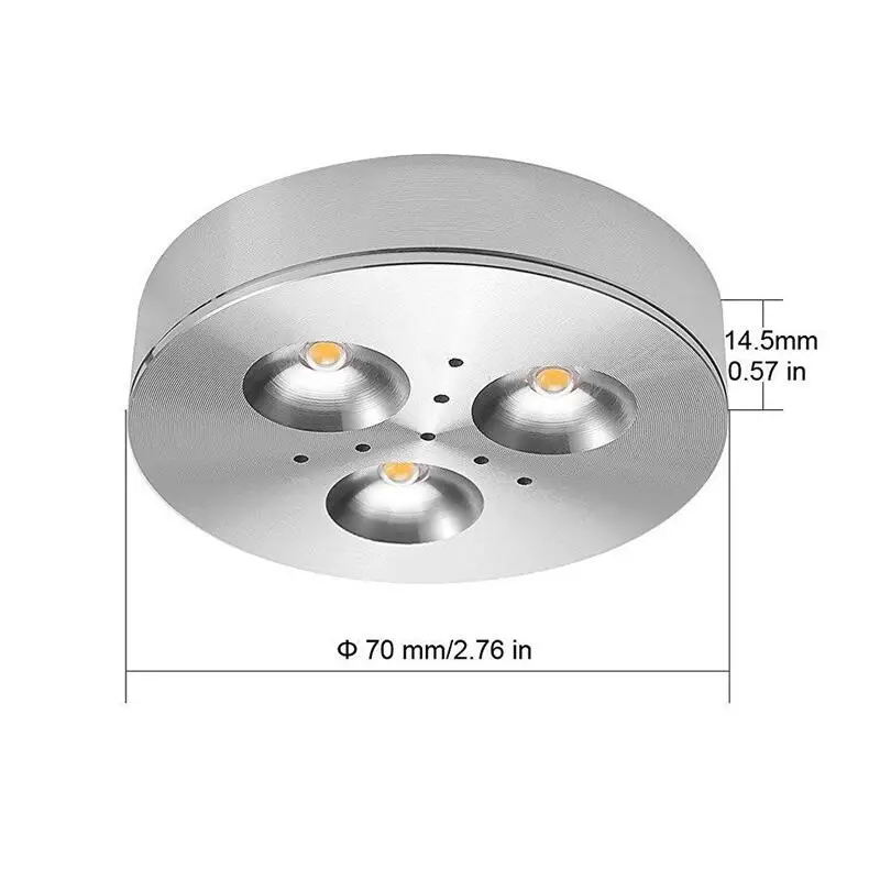 Светодиодные лампы под шкафом комплект поверхностного монтажа 3x3 Вт алюминиевые