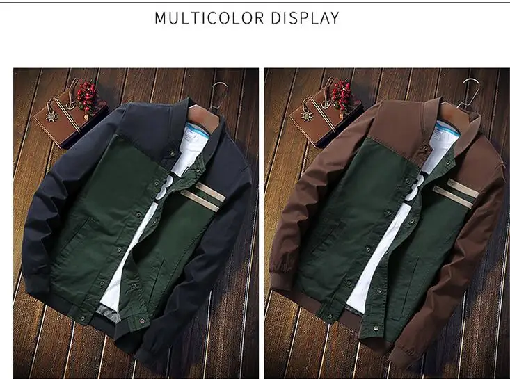 New Men's Jackets Autumn Military Men's Coats Fashion Slim Casual Jackets Male Outerwear Baseball Uniform Large Size 5XL