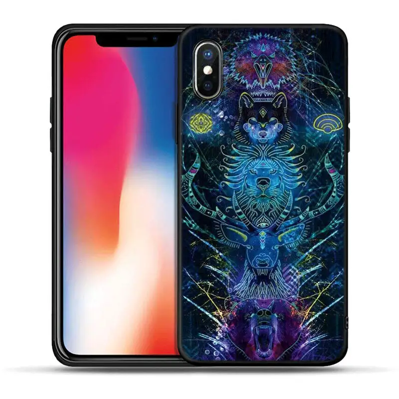 Крутой лев тигр Обезьяна Животное черный чехол ТПУ для iPhone X XR XS Max 8 7 6 6S Plus 5 5S SE Силиконовая задняя крышка Coque Fundas Etui