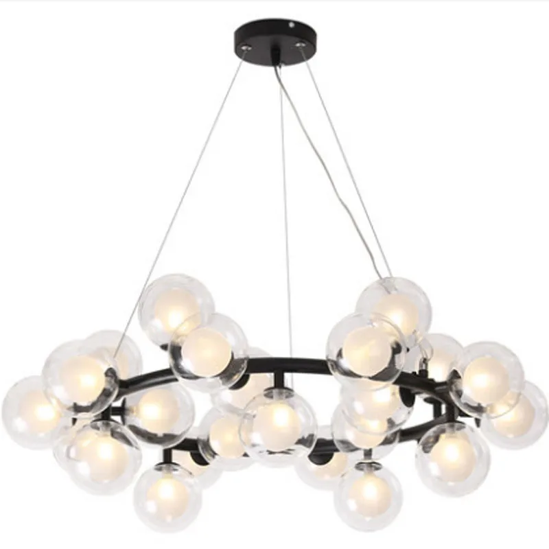Modern Circular Magic Beans Glass Ball Pendant Lamp Nordic Creative Bedroom Living Room Dinning G4 LED Lighting Fixture | Лампы и