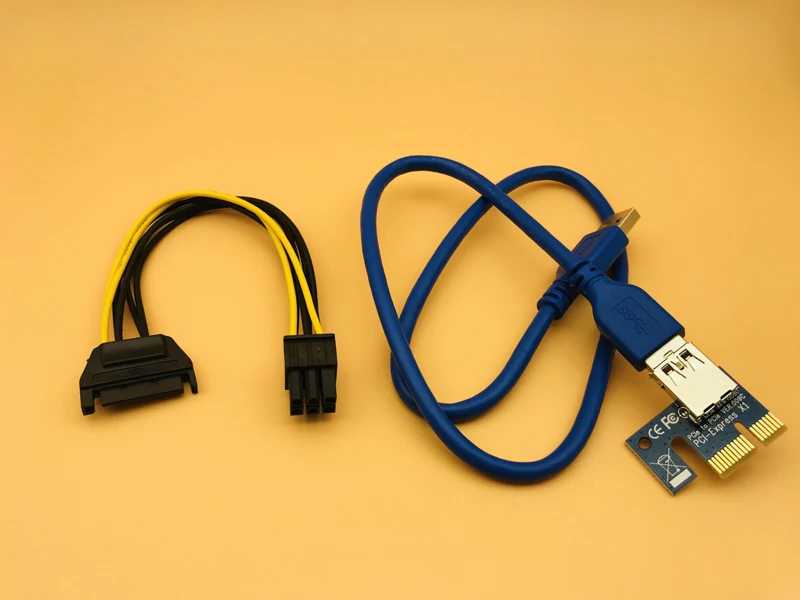 60 см USB 3.0 PCI E Riser Express 1X до 16X карта SATA к 6Pin кабель питания для BTC майнинга биткоинов