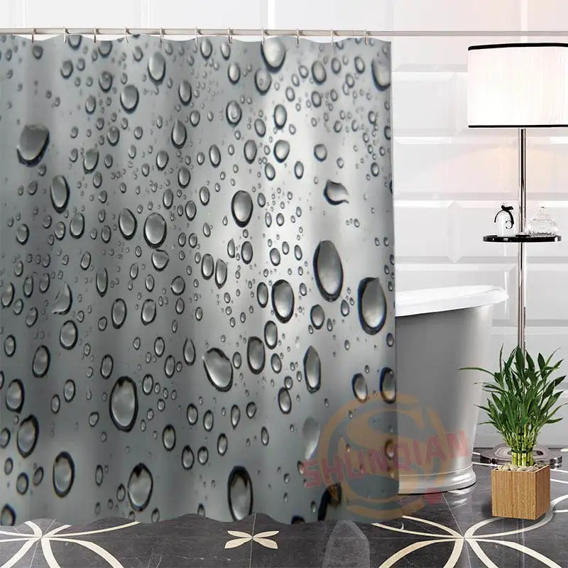 

Best Nice Custom Raindrops Shower Curtain Bath Curtain Waterproof Fabric For Bathroom MORE SIZE WJY#80
