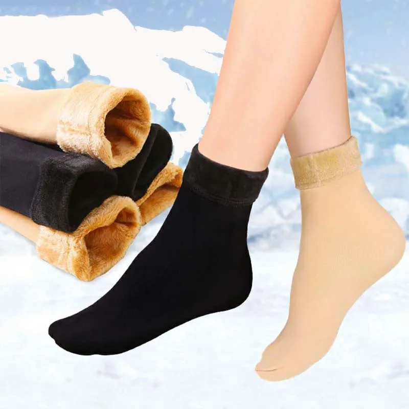 Winter Warmer Women Thicken Thermal Wool Cashmere Snow Socks Seamless Velvet Boots Floor Sleeping for | Женская одежда