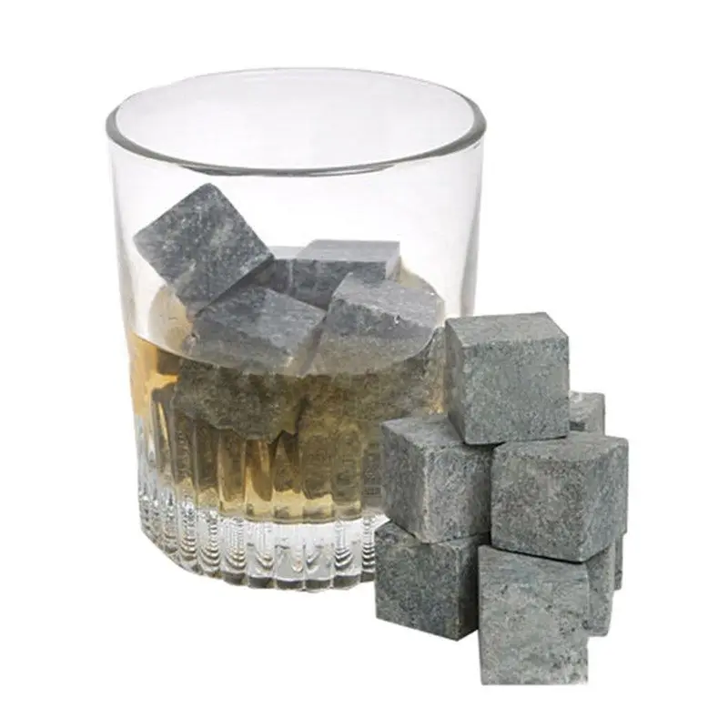 Whiskey Stones Reusable Ice Stone Chilling Rocks Cubes in Gift Box with Carrying Pouch Set of 9 for Bourbon | Дом и сад