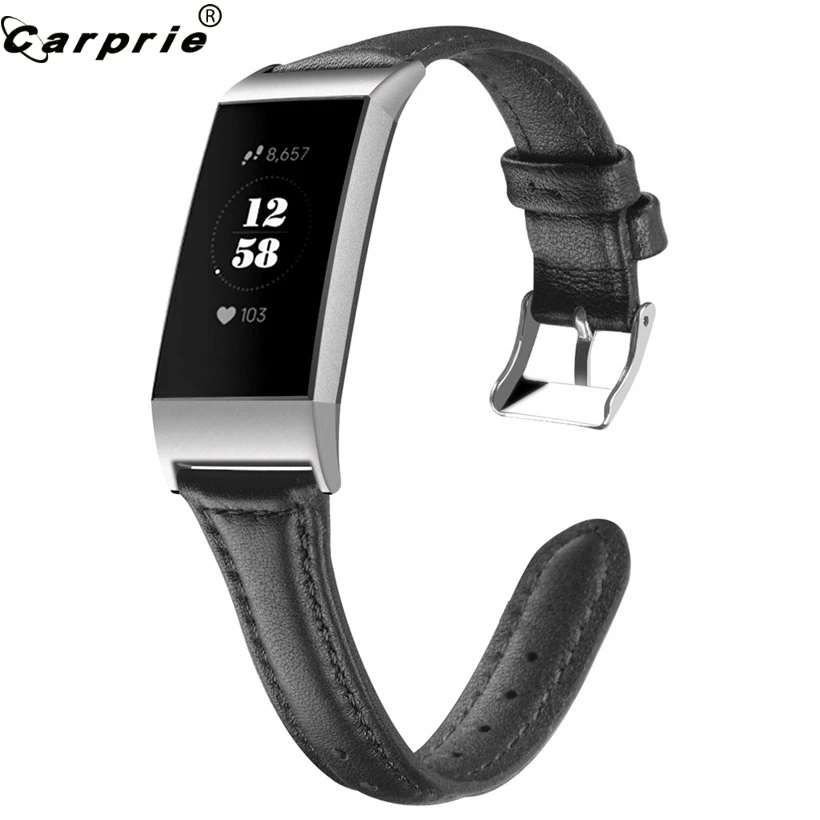 Новый дизайн тонкие кожаные смарт Ремешки для наручных часов ремешок Fitbit Charge 3