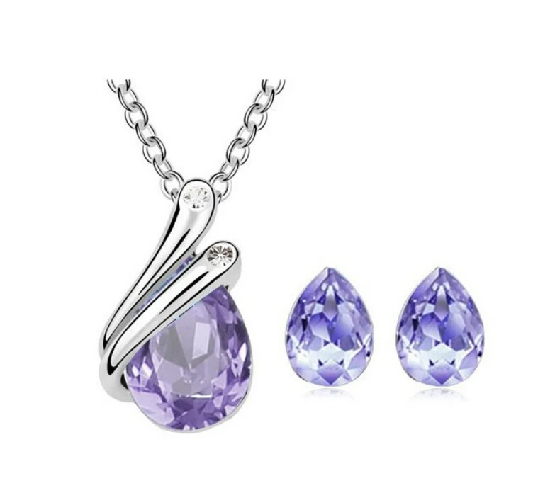 OMH оптовая продажа модные комплекты ювелирных изделий из 18 карат белого золота с