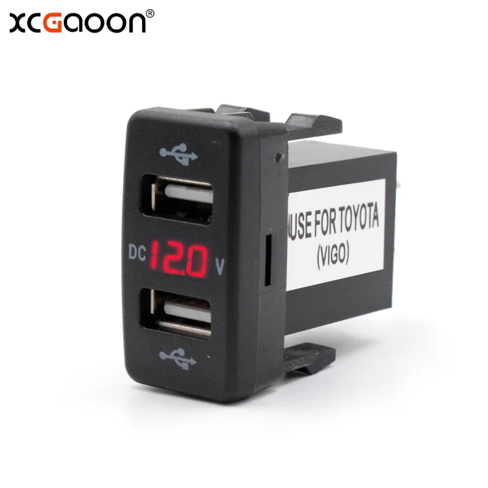 

Автомобильное зарядное устройство XCGaoon, 5 шт., 5 В, 4,2 А, 2 USB разъема, светодиодный вольтметр для TOYOTA, инвертор, конвертер
