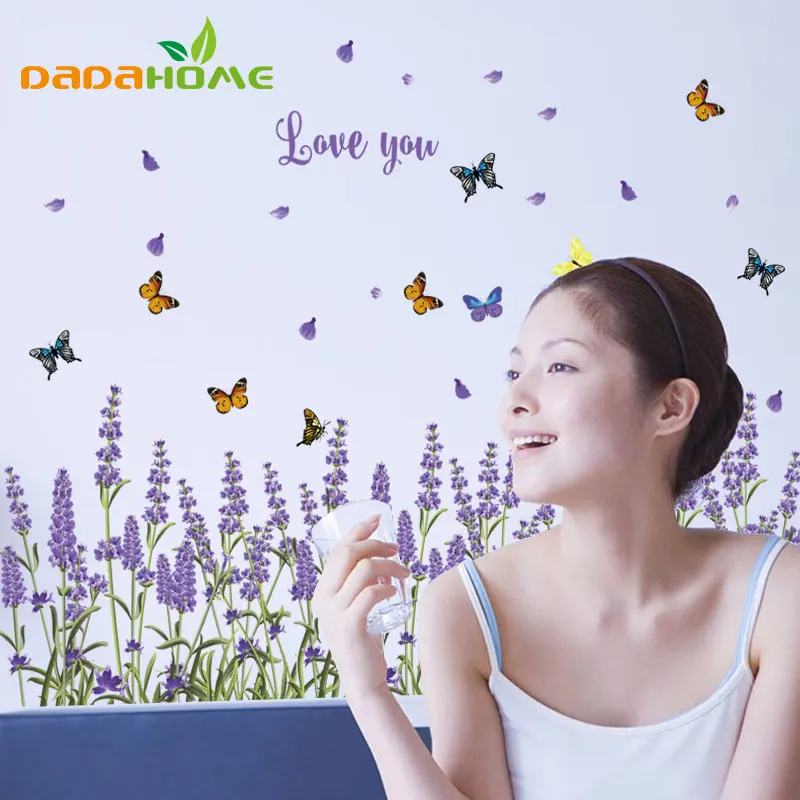 Lavender Rhe плинтус креативный DIY цветок стикер на стену Вход Кухня Ванная комната Спальня Гостиная Наклейка на стену цветок
