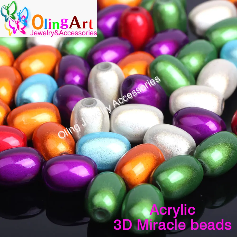 OlingArt 11 мм 80 шт. смешанные цвета 3D иллюзия чудо акриловый разделитель бисер жвачка