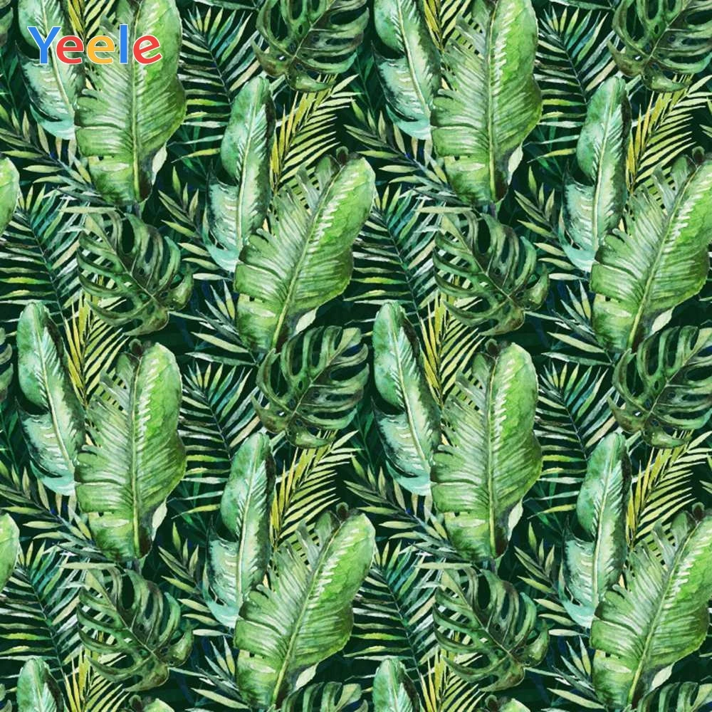 

Yeele Tropical Grass Green Leaves Summer Birthday Photography Backgrounds Customized Photographic Backdrops for Photo Studio