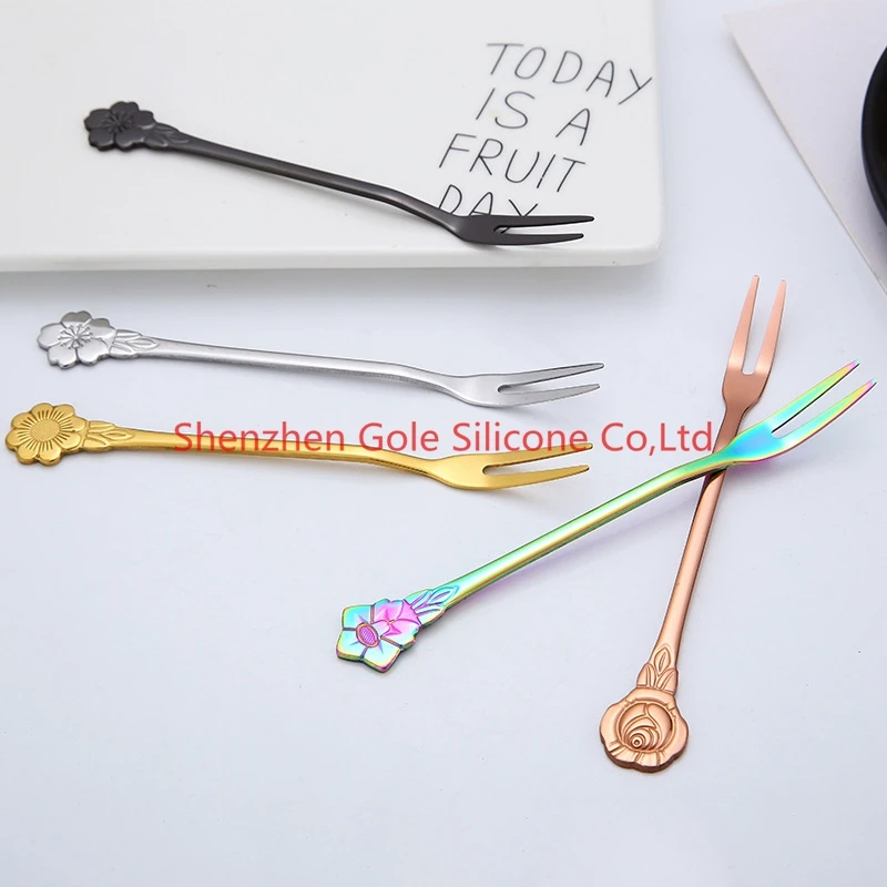 500 шт. вилки для фруктов из нержавеющей стали столовые приборы салат коктейль