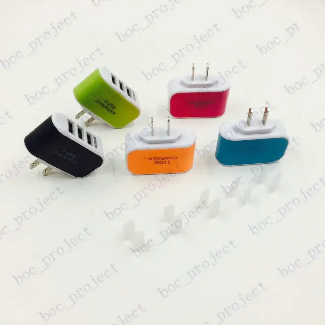 Внешний 3 USB настенное зарядное устройство адаптер для путешествий 5V 3.1A США