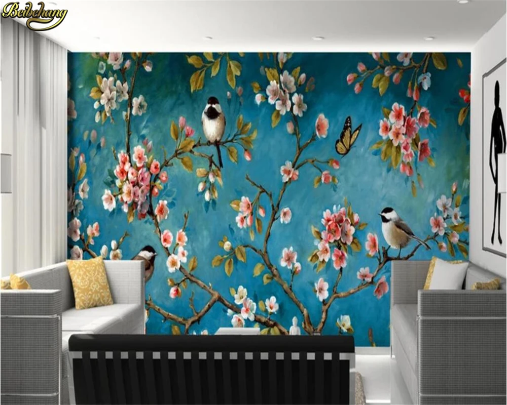 Beibehang фото 3D обои в китайском стиле цветок магнолии птицы для стены спальня
