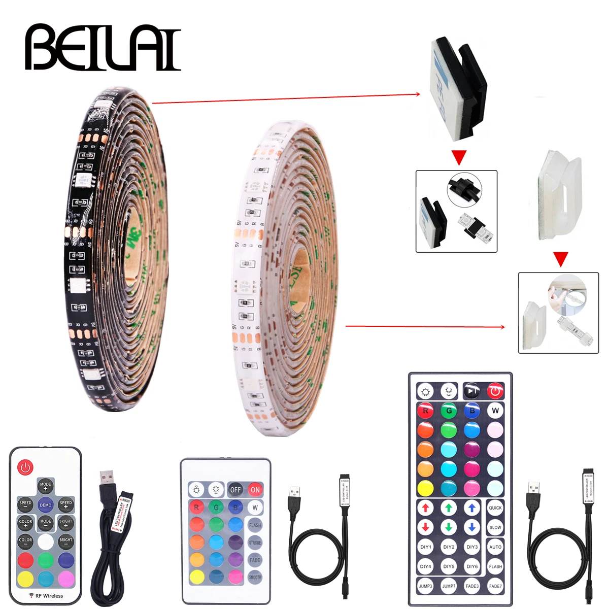 RGB USB Светодиодная лента гибкий свет DIY DC 5V изменение цвета у телевизора на кухне