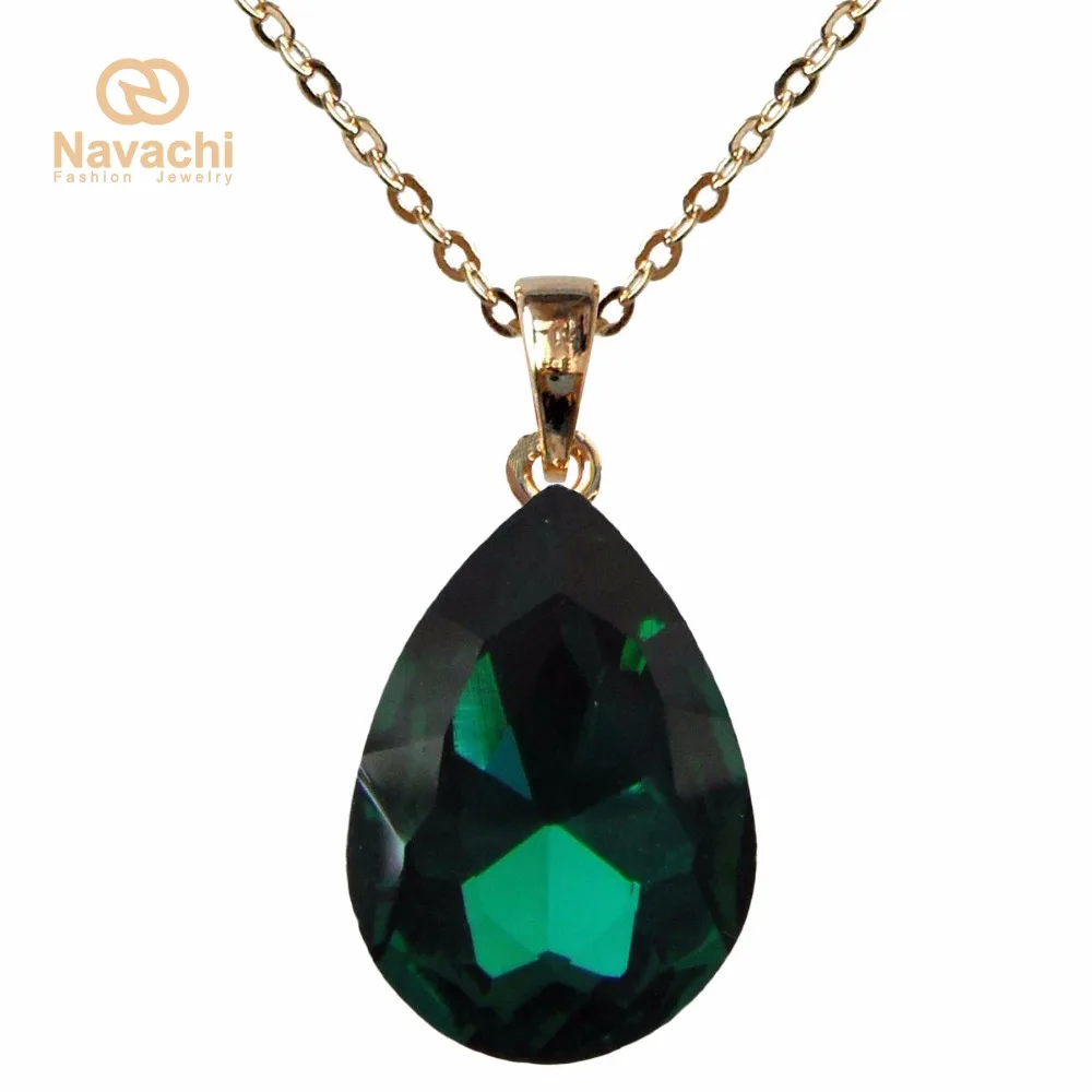 Ожерелье с подвеской в виде капли воды Navachi SMTa6305|drop pendant|necklace crystal pendantcrystal |