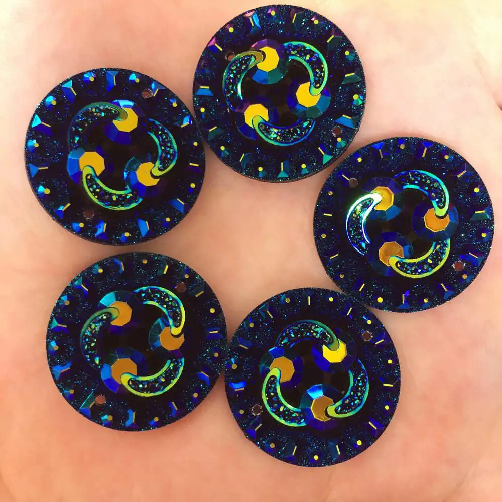 Новые 6 шт AB смолы 25 мм круглый 3d веревка Flatback горный хрусталь свадьба 2 отверстия