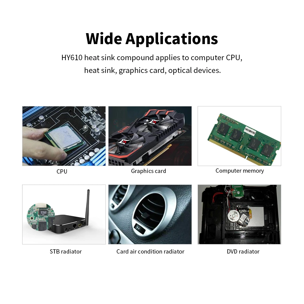 Термопаста HY610 паста для радиатора смазка CPU силиконовый пластырь всех кулеров