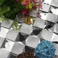 nine surface with diamond mirror aluminum metal mosaic tiles HMGM1067 for bathroom home improvement kitchen backsplash