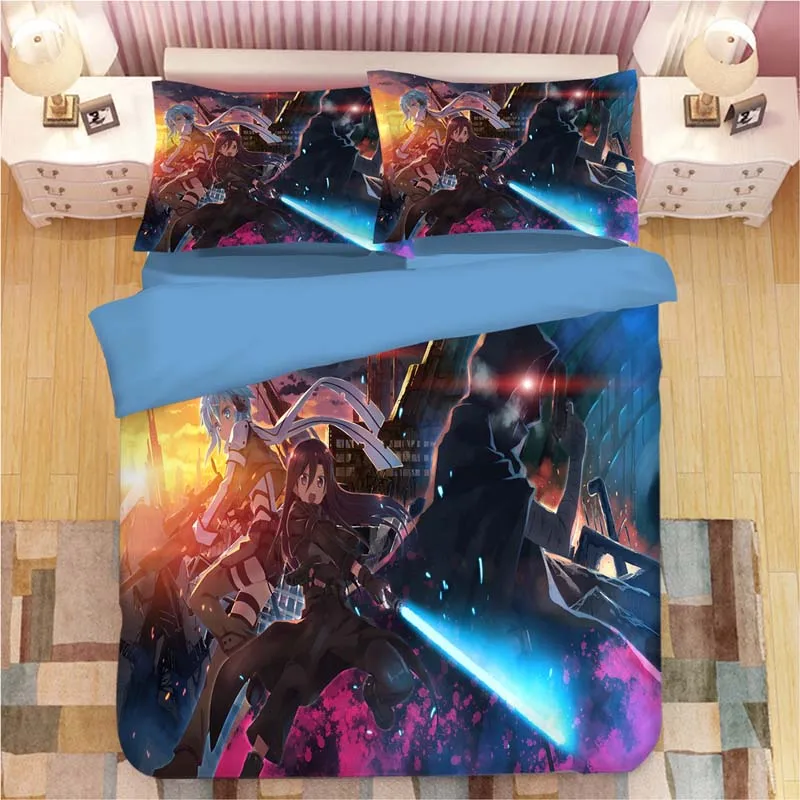 Sword Art интернет Комплект постельного белья пододеяльники наволочки аниме Sword Art интернет Кирито киригая одеяло комплект постельного белья s постельное белье - Цвет: 3
